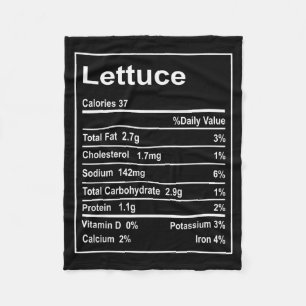 Thanksgiving Lettuce Nutrition Facts Men Women Chr Fleece Blanket