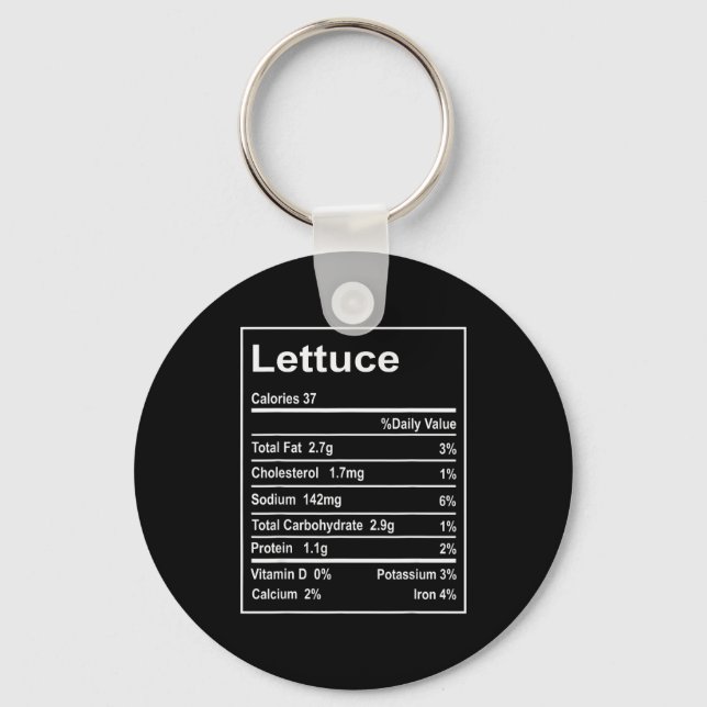 Thanksgiving Lettuce Nutrition Facts Men Women Chr Key Ring (Front)