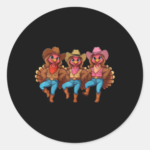 Thanksgiving Line Dance Matching Family Group Turk Classic Round Sticker