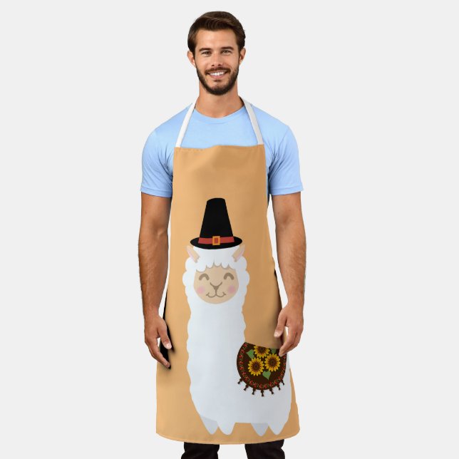Thanksgiving Llama Apron (Worn)