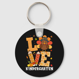 Thanksgiving Love Kindergarten Teacher Turkey Autu Key Ring