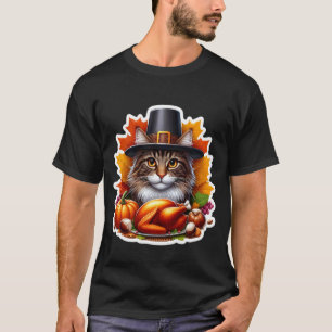 Thanksgiving Maine Coon Cat Owner Lover Fall Autum T-Shirt