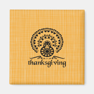 Thanksgiving Mandala Turkey Boho Folk Art Magnet