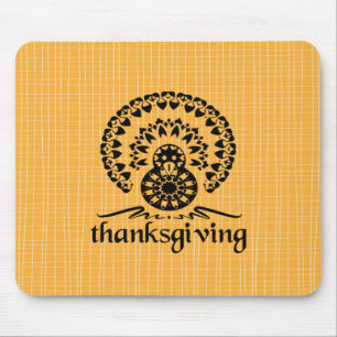 Thanksgiving Mandala Turkey Boho Folk Art Mouse Mat