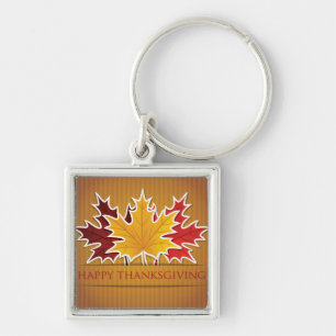 Thanksgiving maple leaf key ring