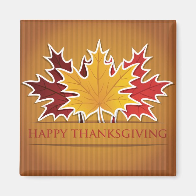 Thanksgiving maple leaf magnet (Front)