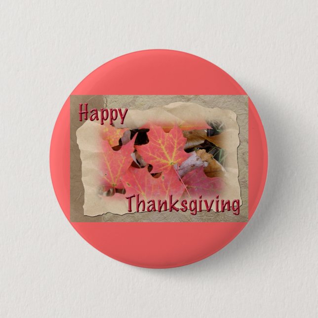 Thanksgiving Maple Leaves Coordinating Items 6 Cm Round Badge (Front)