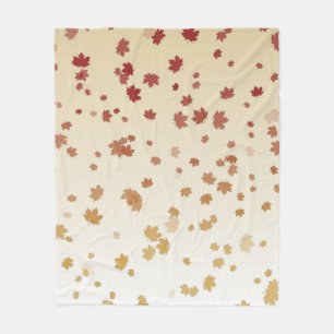 Thanksgiving Maple Leaves Fleece Blanket