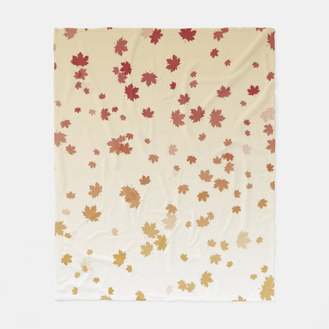 Thanksgiving Maple Leaves Fleece Blanket (Front)