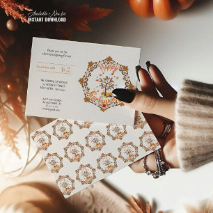 Thanksgiving Maple Leaves frame autumn Invitation