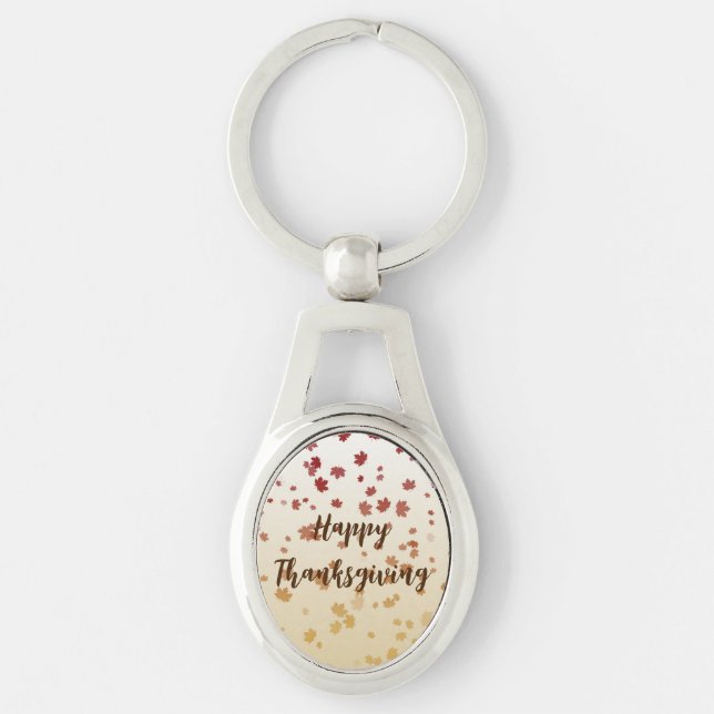 Thanksgiving Maple Leaves Key Ring (Front)