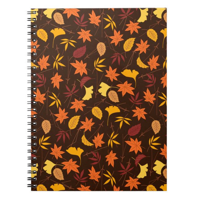 Thanksgiving Maple Leaves Pattern Notebook (Front)