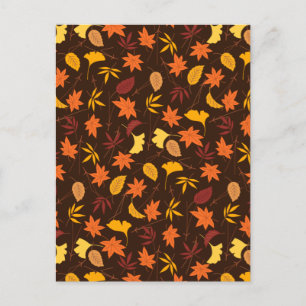Thanksgiving Maple Leaves Pattern  Postcard