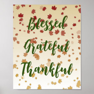 Thanksgiving Maple Leaves Poster
