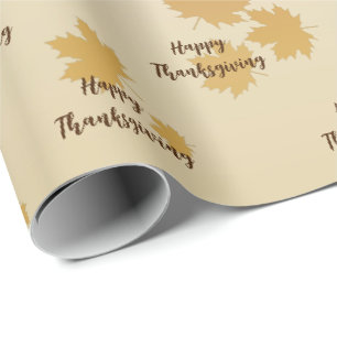 Thanksgiving Maple Leaves Wrapping Paper