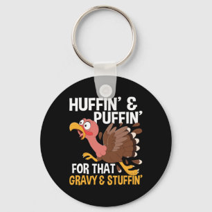 Thanksgiving Marathon Running Turkey Fall Autumn H Key Ring