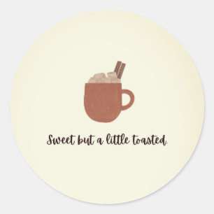 Thanksgiving marshmallow funny quote hoodie classic round sticker