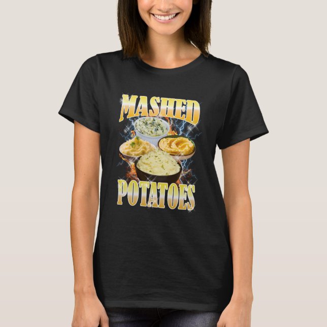 Thanksgiving Mashed Potatoes Bootleg 90's Rap Rock T-Shirt (Front)