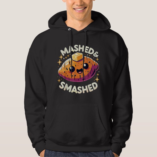 Thanksgiving Mashed & Smashed Funny Sweet Potato Hoodie (Front)