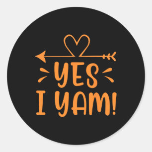 Thanksgiving Matching Couple She's My Sweet Potato Classic Round Sticker