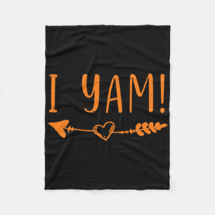 Thanksgiving Matching Couple She's My Sweet Potato Fleece Blanket