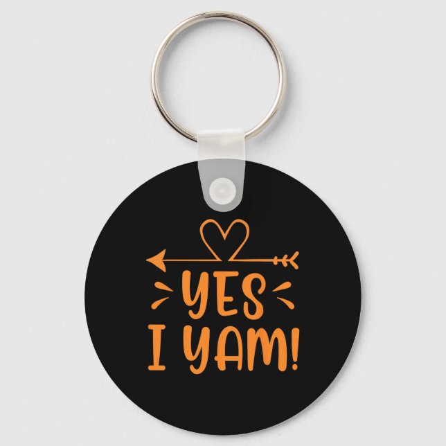 Thanksgiving Matching Couple She's My Sweet Potato Key Ring (Front)
