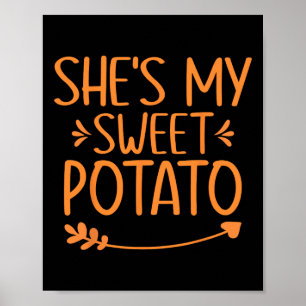 Thanksgiving Matching Couples Outfit Sweet Potato Poster
