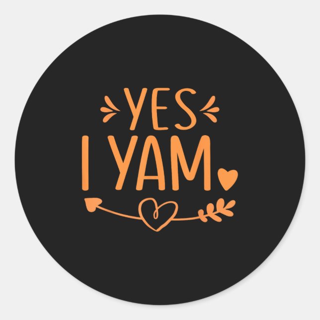 Thanksgiving Matching Couples Outfit Sweet Tato Ye Classic Round Sticker (Front)