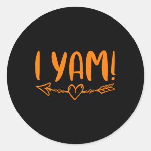 Thanksgiving Matching Couples She's My Sweet Potat Classic Round Sticker