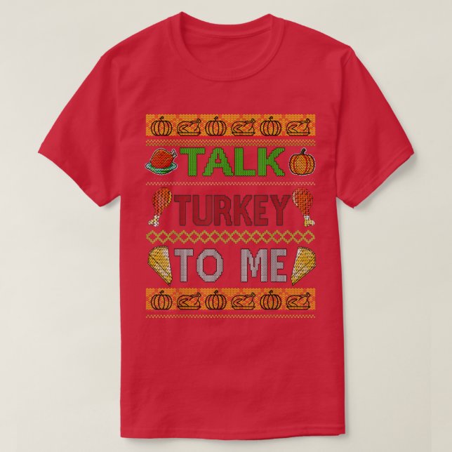 Thanksgiving Mens Ugly Sweater Design Talk Turkey  (Design Front)