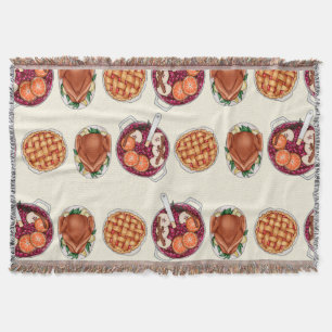 Thanksgiving Menu Throw Blanket