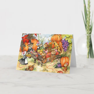 Thanksgiving Mice - Cute Greeting Card