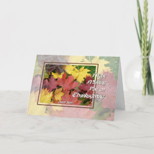 Thanksgiving Missing You for Son Maple Leaves Holiday Card