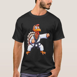 Thanksgiving Mma Kickboxing Judo Karate Turkey Kid T-Shirt