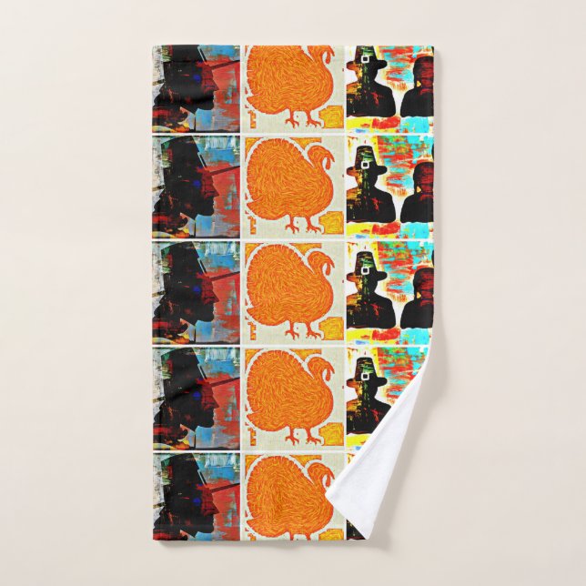 Thanksgiving Modern Art Collage Hand Towel (Hand Towel)