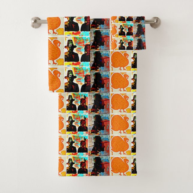 Thanksgiving Modern Art Collage Hand Towel (Insitu)