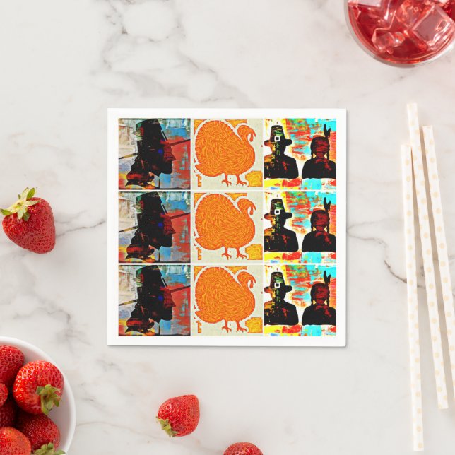 Thanksgiving Modern Art Collage Napkin (Insitu)