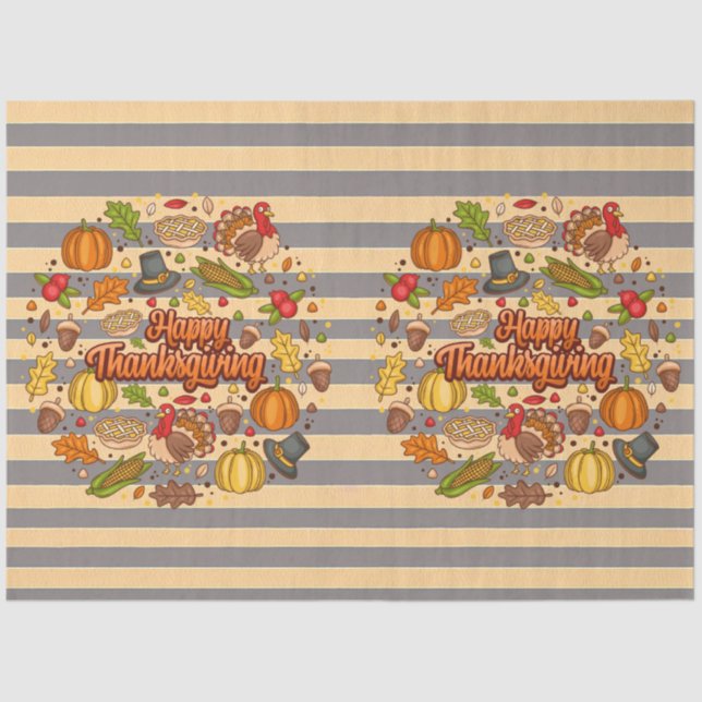 Thanksgiving Modern Beautiful Autumn Collection Tissue Paper (Front)