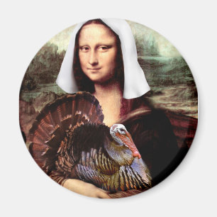 Thanksgiving Mona Lisa Pilgrim Magnet