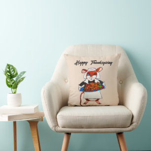 THANKSGIVING MOUSE PILGRIM   CUSHION