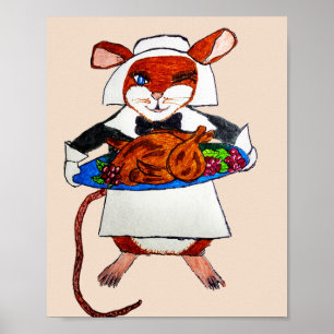 THANKSGIVING MOUSE PILGRIM POSTER