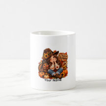 Thanksgiving Mug - Cute Girl Turkey Gift