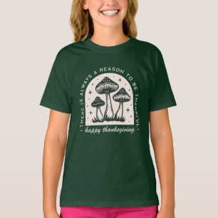 Thanksgiving mushroom magical forest dark green T-Shirt