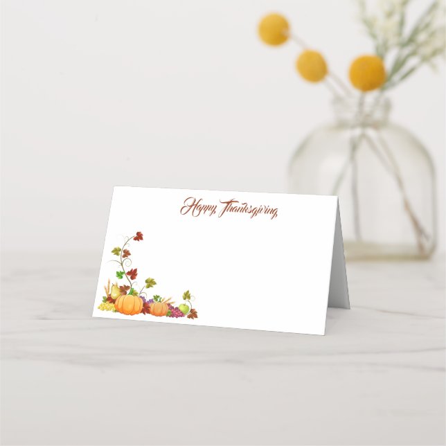 Thanksgiving Name Place Card (Front)