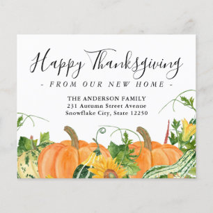 Thanksgiving New Home Pumpkin Moving Announcement