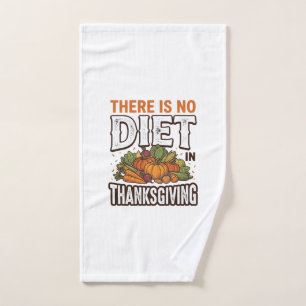 Thanksgiving No Diet Vintage Vegetable Holiday Des Hand Towel