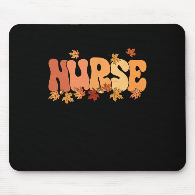 Thanksgiving Nurse Appreciation Fall Leaves Nursin Mouse Mat (Front)