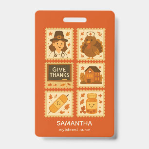 Thanksgiving Nurse Collage Nurse ID Badge