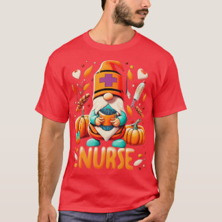 Thanksgiving Nurse Gnomes Fall Scrub Top Autumn RN