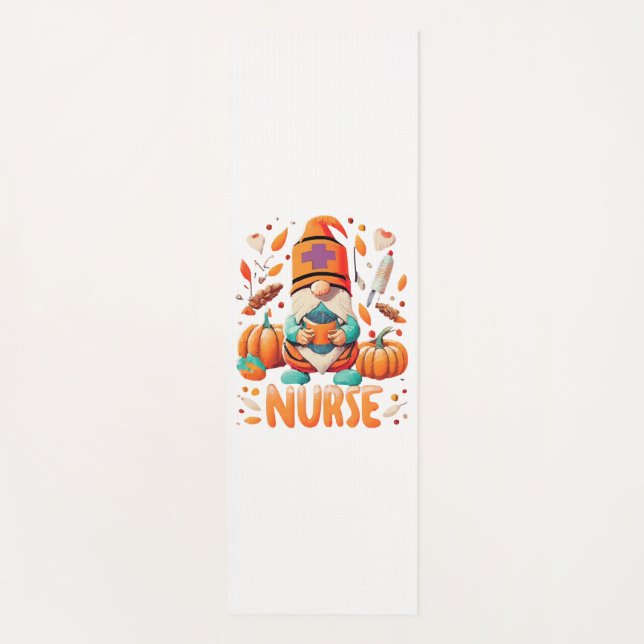 Thanksgiving Nurse Gnomes Fall Scrub Yoga Mat (Front)